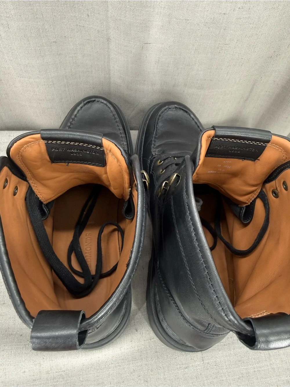 ALLEN EDMONDS Sawyer Apron Toe Leather Ankle Boots Black Sz 12